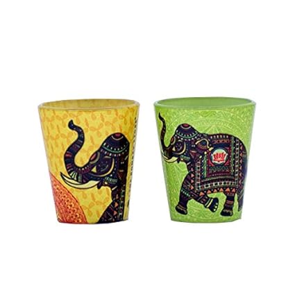 The Bombay Store - Signature Elephant - Shot Glass (Set of 2-30 Ml) - Glass - Bar Accessory and Home D