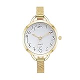 Women Quartz Watches COOKI Clearance Female Watches on Sale Cheap Lady Watches Stainless Steel Watch-H90 (Gold)