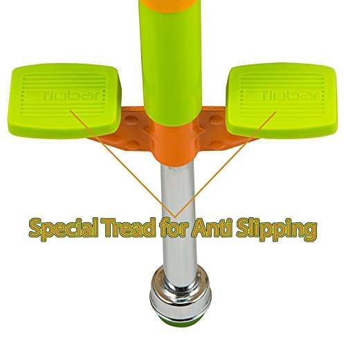 Flybar Limited Edition Foam Maverick Pogo Stick for Boys & Girls, Ages 5-9 (Orange/Lime) Comes With New 'Rubber' Grip Handles.
