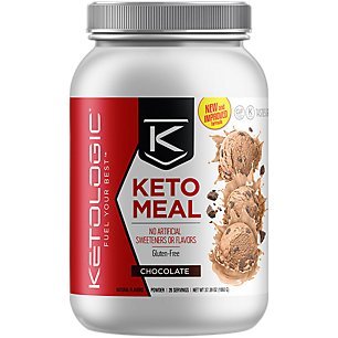 KetoLogic Keto Meal Replacement Shake with MCT, Chocolate | Low Carb, High Fat Keto Shake | Promotes Weight Loss & Suppresses Appetite | 20 Servings