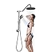 Sarlai Shower Head with Handheld Combo - Dual Rainfall Shower Head,Stainless Steel 10 Inch Heads, 5-setting Handheld Sprayer with Plastic Drill-Free Adjustable Slide Bar and Hose, Chrome Finish
