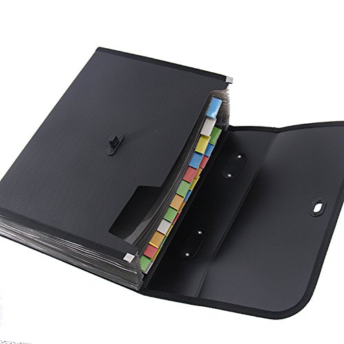 Oak-Pine 26 Pockets Expanding File Folder - Large Plastic A4 US Letter Size Expandable File Organizer Self Document Accordion File Folder Wallet Briefcase Business Filing Box with Handle - Thumbnail 4