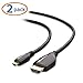 Cable Matters 2-Pack, High-Speed Short 4K@60Hz Micro HDMI to HDMI Cable - 3ft, Ideal for Tablet, Notebook, Camera, Raspberry Pi 4 and Raspberry Pi 5