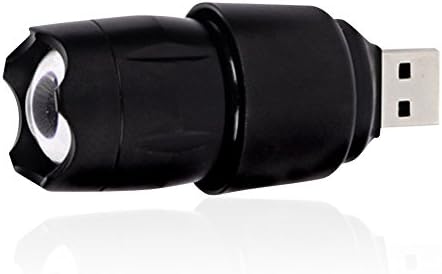 Pocket Light | Hefty Aluminum USB Cree LED Mini Flashlight with 1093 Yards Maximum Light Range for Outdoor Activities and Everyday Usage, Exclusive Compact Design, Vibrant Black