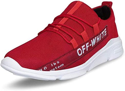 Ampher Men's Sports Running Shoes | Off White Black Sports Shoes for Boys | Shoes for Gym, Cricket and Other Outdoor Sports Activities