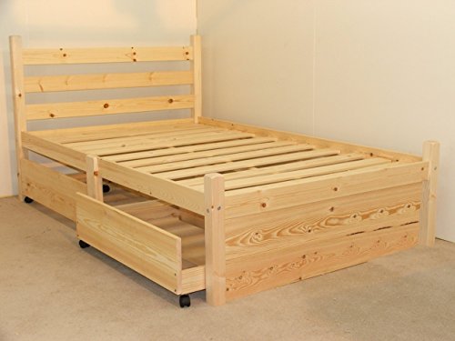 Strictly Beds And Bunks Limited Double Pine Bed With Four Storage