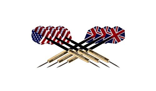 Interbusiness 16g Coppering Steel Tip Darts Needle UK & USA National Flag Dart Flights