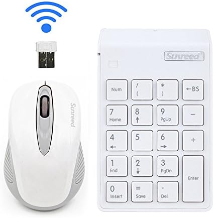 Mini Numeric keyboard, 2-in-1 Keyboard &Optical Mouse Combos 2.4G Mini USB Numeric Keypad for Office Laptop Desktop PC Notebook (upgrade white)