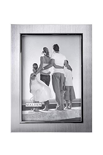 Malden International Designs Uptown Matte Silver With Silver Fashion Metal Frame 5X7 Silver