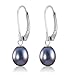 Freshwater Cultured Pearl Drop Earrings Sterling Silver Leverbacks 8mm