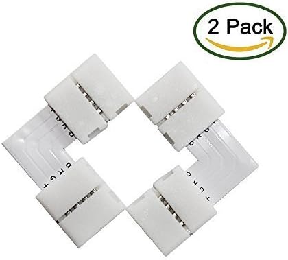 Simfonio LED Strip Corner Connector 10mm 4 Pins L-shape for 5050 RGB LED Strip Lights(2 pcs)