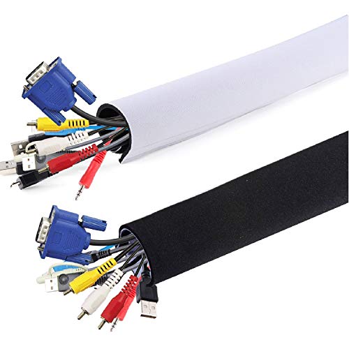 AGPTEK Neoprene Adjustable Cable Sleeves,Cords Organizer for TV Computer Cable Management Sleeves for PC/Home Theater…