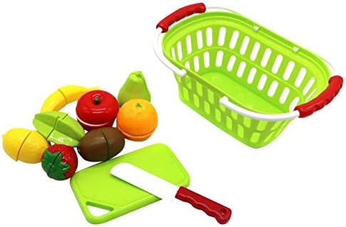 ZERBO PRETEND Kids Sized Basket of Velcro Cutting Fruit Playset