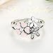 Presentski Cherry Blossom Ring,925 Sterling Silver with Cubic Zirconia Christmas Gift for Women,Size 6 7 8 9