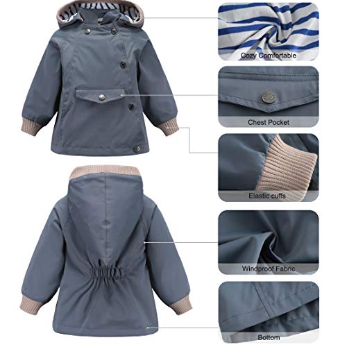 image for ACESTAR 100% Waterproof Rain Jacket Coat, Windproof Spring Fall Jacket