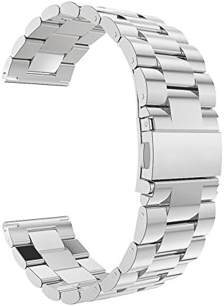 Gear S3 Frontier / Classic Watch Band, Sililoli 22mm Solid Stainless Steel Metal Business Replacement Bracelet Strap for Samsung Gear S3 Frontier / S3 Classic Sports Smart Watch Fitness (Silver)
