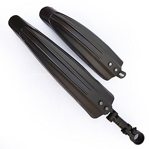 BlueSunshine Adjustable Road Mountain Bike Bicycle Cycling Tire Front/Rear Mud Guards Mudguard Fenders Set, fits for 24-28″ Bike (Black)