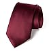 Spring Notion Men's Solid Color Satin Microfiber Tie, Regular Burgundy