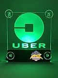 Uber NEW Logo LED Lit Sign, Car Sign with No Cord,rechargeable batteries(No more wasting your money buying regular AA batteries) HELPING THE ENVIRONMENT! AVAILABLE IN 8 COLORS