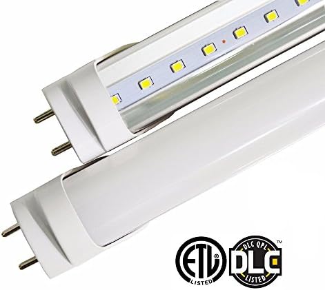 4ft 18W LED Linear Tube Light, Single End, Bypass, 5000K, Clear, ETL/DLC, 25 Pack