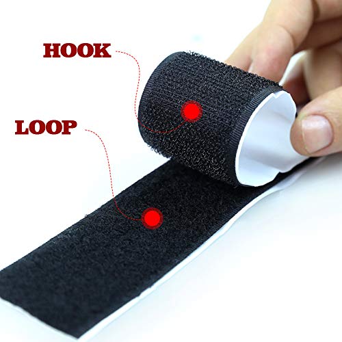 LLPT Hook and Loop Tape Color Black 1 Inch x 23 Feet Heavy Duty Adhesive Hook Loop Strip Mounting Tape for Indoor and Outdoor (HTB130) - Thumbnail 3