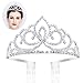 Ondder Wedding Prom Bridal Crown Rhinestone Crystal Decor Headband Veil Tiara for Women (Style 2)