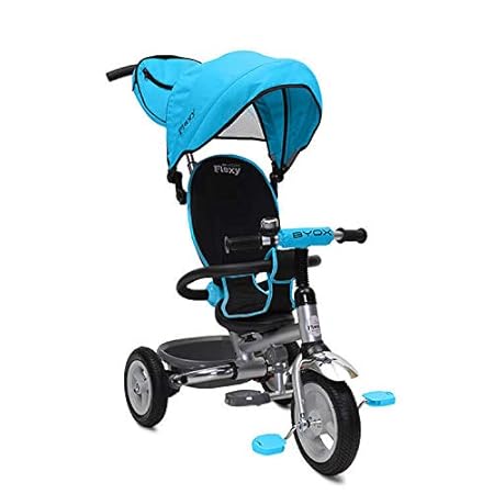 Moni Tricycle Flexy 3 in 1 Dreirad, Gummireifen, Lenkstange, Korb, klappbar (Blau)