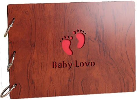 1A2B3C Self-Adhesive My Adventure Photo Album Retro Album Anniversary Scrapbook DIY Anniversary Scrapbook Album,Photo Album,Wedding Album(10ร8 inch Baby Love)