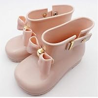 YUXIDSCR Baby Kids Spring Autumn Baby Girls Rain Boots Warm Beauty Bow Rainboots Rubber Shoes Toddler Kids Jelly Shoes 2 10