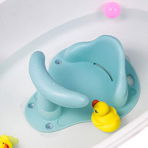 Baby Bathing seat Tub Seat with Backrest Support Security Anti Slip Chair Infant Shower Safety Seat Eating Seat for Kids Toddlers Newborn Light Blue