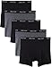 Bolter Men's Cotton Spandex All Day Boxer Briefs 5-Pack (Large, Black/Grey)
