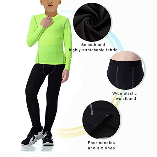 Boys-Long-Underwear-Set-Skin-Base-Layer-Tops-and-Bottom-Moisture-Wicking