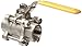 Merit Brass Stainless Steel 316 Ball Valve, Three Piece, Full Port, Lever, 1/2