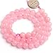 SHG Gemstone Agate Beads for Jewerly Making Beads Strand 15 inches Jewelry Making Beads Spacer Beads (8mm Rose Jad Agate)