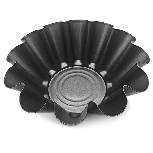 HOMOW 9 Inch Large Non-Stick Fluted Tortilla Shell Pans, Heat Resistant Flower Baking Molds,Brioche Mold (2 pcs)