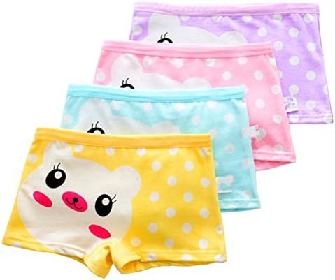 Adiasen Little Girl's 4-Packs Underwear Boxer Hipster Knickers Briefs cotton