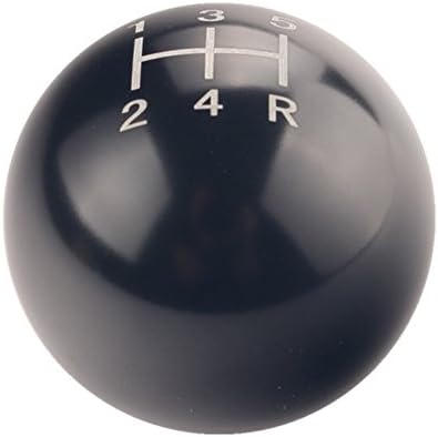 DEWHEL JDM Round Ball Billet Weighted Five-Speed 5 Speed MT Manual Gear Stick Shifter Shift Knob M10 x 1.5 Screw On for Honda Acura (Black): Automotive