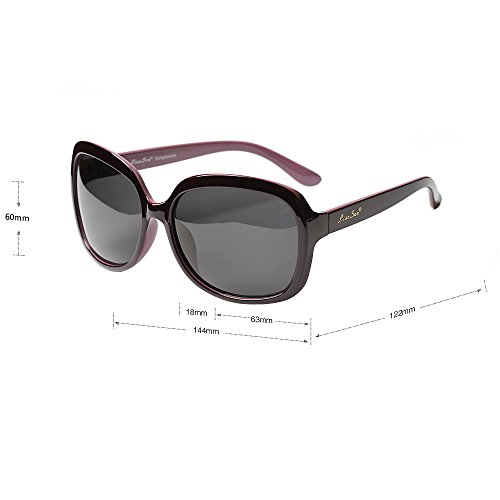 LianSan Women’s Oversized Polarized Sunglasses Lsp301 (Polarized Purple)