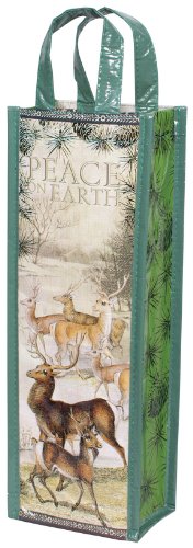 KAF Home Juniper Wine Bag, Peace on Earth Design