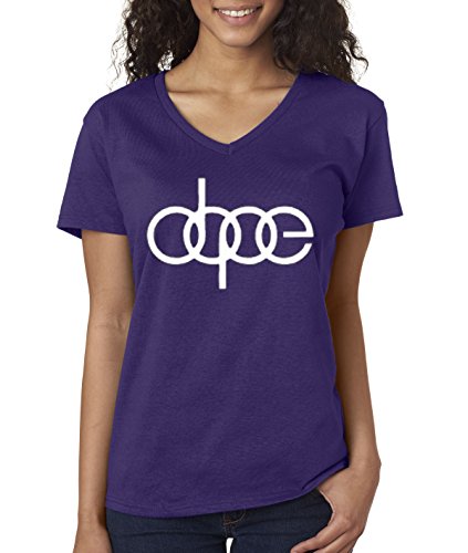 New Way 103 - Women's V-Neck T-Shirt Dope Audi Logo TT S4 Quattro VW Turbo Boost JDM illest R8 2XL Purple