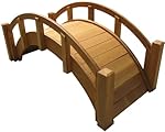 SamsGazebos Miniature Japanese Waterproofed Wood Garden Bridge, 25-Inch, Tan