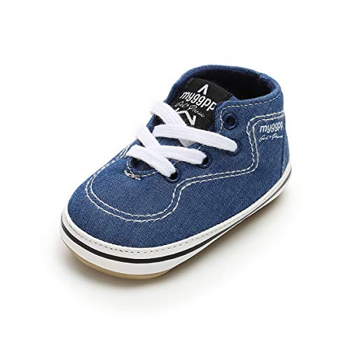 BENHERO Baby Boys Girls Canvas Toddler Sneaker Anti-Slip First Walkers Candy Shoes 0-24 Months 12 Colors (6-12 Months M US Infant), Ee-Jeans (Best Shoes With Jeans)