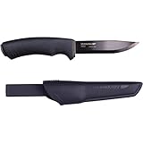 Morakniv Bushcraft Carbon Fixed Blade Knife with Carbon Steel Blade, Black, 0.125/4.3-Inch