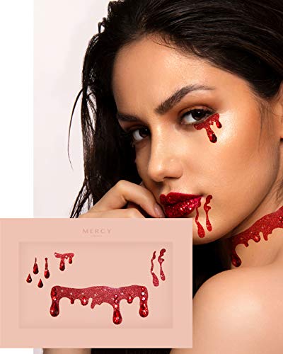 Vampire Face Jewels ✮ Mercy London Face Gems Jewels All In One Festival Headpiece Stick On Blood Costume