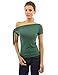 PattyBoutik Women's Tied One Shoulder Short Sleeve Top