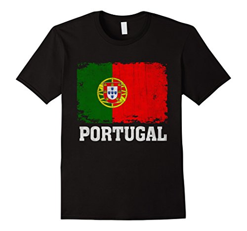 Men's Portugal Flag T-Shirt Portuguese Soccer Football Team Jersey XL Black