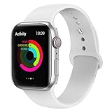 AdMaster Silicone Compatible for Apple Watch Band and Replacement Sport iwatch Accessories Bands Series 4 3 2 1 White 38mm/40mm S/M