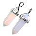 Top Plaza Synthetic Healing Crystal Necklace 6 Faceted Pointed Pendants for Jewelry Making, Set of 5
