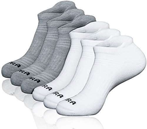 LITERRA Men’s 6 Pack Athletic Ankle Running Socks Low Cut Sport Cushion Tab Sock