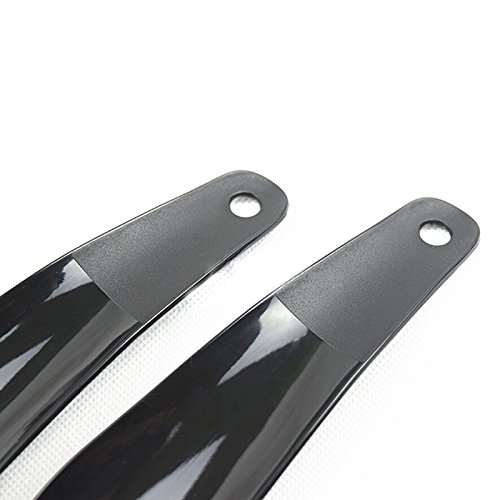 2 Pcs Shoe Horn Black Plastic Shoe Horn Strong Flexible Travel Small Short Easy Hook Hole Hoe Horn Lifter Small by OBANGONG - Thumbnail 3